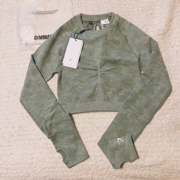 Sage Gymshark Camo Set~Small Legging + Medium Top - Picture 6 of 6